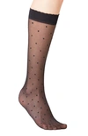 Falke Polka Dot Knee-high Knitted Socks In Black