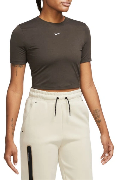 Nike Women's  Sportswear Essential Slim Cropped T-shirt In Brown