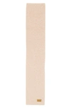Chloé Logo-patch Chunky-knit Scarf In Beige - Pink 1 96e