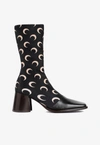 Marine Serre Black All Over Moon Ankle Boots In Black