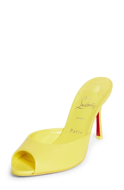 Christian Louboutin Me Dolly Peep Toe Slide Sandal In Y385 Yellow Queen