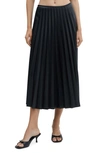 MANGO PLEATED FAUX LEATHER SKIRT