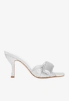 Gia Borghini Alodie 85 Glitter Mules In Silver