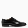 Ferragamo Black Leather Geoffrey Lace-up Shoes In Black