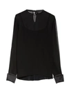 Max Mara Layered Chiffon Blouse In Black