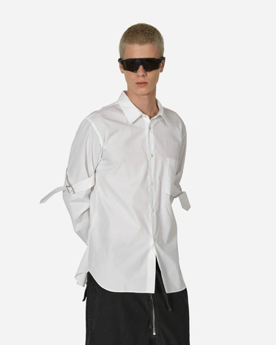 Comme Des Garcons Black Elbow Buckle Detail Longsleeve Shirt In White