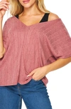 Bluegrey Double V-neck Knit Top In Mulberry