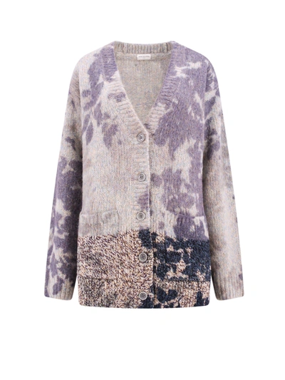 Dries Van Noten Blue Floral Cardigan In Azul