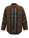 Burberry Washed Check Workwear Jacket In Brown