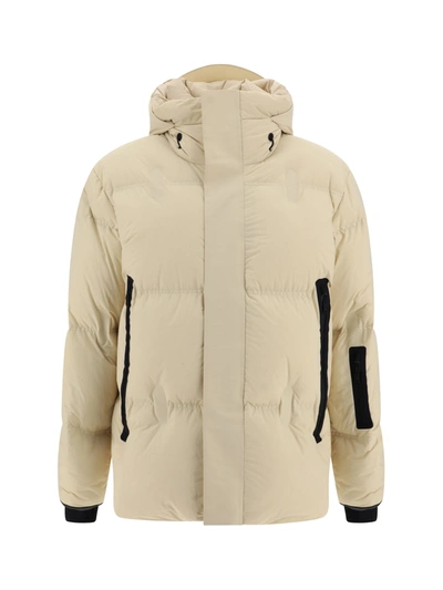 Zegna Neutral Hooded Padded Jacket In Neutrals