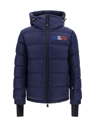 Moncler Isorno Logo-print Puffer Jacket In Blue