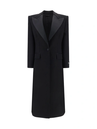 Dolce & Gabbana Black Virgin Wool Blend Coat