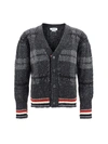 Thom Browne Wool Cardigan In Dark Grey