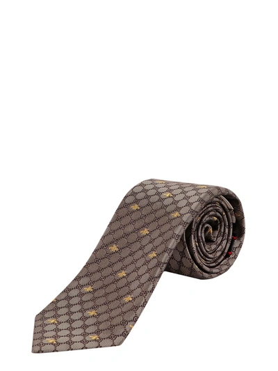 Gucci Monogram Print Tie in Brown for Men