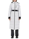 Moose Knuckles Logo-appliqué Belted Padded Coat In Grey