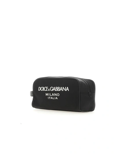 Dolce & Gabbana Nylon Necessaire In Nero/nero