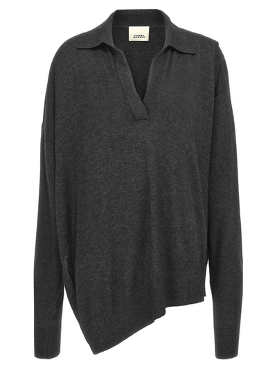 Isabel Marant Giliane Asymmetric Jumper In Charcoal