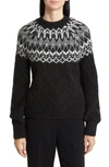 WIT & WISDOM FAIR ISLE POINTELLE SWEATER