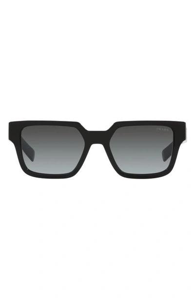 Prada 55mm Square Optical Glasses In Black