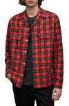 ALLSAINTS RECON REALXED FIT PLAID LONG SLEEVE CAMP SHIRT