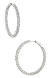 Nadri Perfect Inside Out Hoop Earrings In Rhodium