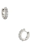 Nadri Perfect Cubic Zirconia Huggie Hoop Earrings In Rhodium