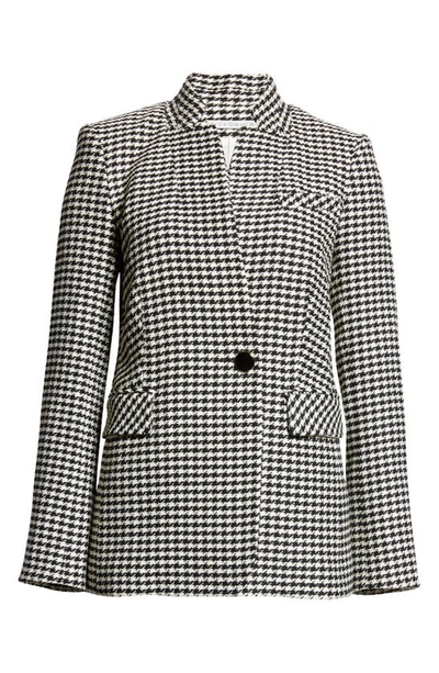 Veronica Beard Wilshire Houndstooth Dickey Jacket In Black Off White