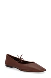 Alohas Sway Square Toe Ballet Flat In Chestnut Browndnu