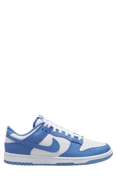 Nike Dunk Low Brand-embossed Leather Low-top Trainers In Blue/white
