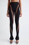 Mugler Spiral-design Leggings In Black_black