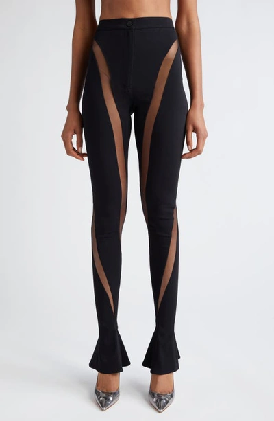 Mugler Spiral-design Leggings In Black_black