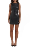 House Of Cb Leola Faux Leather Minidress In Black