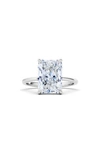 Hautecarat 18k White Gold Emerald Cut Diamond Engagement Ring In 18k White Gold