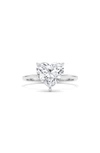 Hautecarat 18k White Gold Hear Cut Diamond Engagement Ring In 18k White Gold