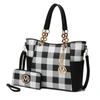 Mkf Collection By Mia K Bonita Checker Tote Handbag For Women's In Black