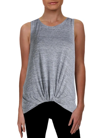 Cupio Blush Womens Heathered Twist-front Casual Top In Grey