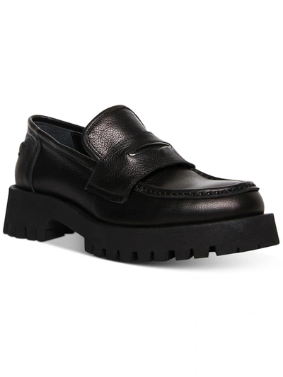 STEVE MADDEN LAWRENCE WOMENS SLIP ON LEATHER LOAFERS