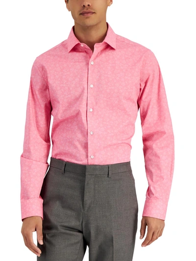 Bar Iii Mens Organic Cotton Slim Fit Button-down Shirt In Pink
