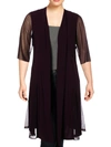 R & M Richards Plus Womens Godet Office Duster Top In Red