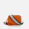APATCHY LONDON ORANGE LEATHER CROSSBODY BAG WITH RAINBOW STRAP