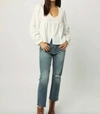 DEAR JOHN DENIM OAKLYNN V-NECK LONG SLEEVE TOP IN WHITE