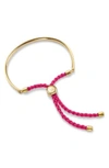 Monica Vinader Engravable Fiji Friendship Bracelet In Cerise/ Yellow Gold