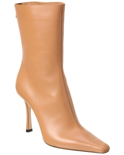 Jimmy Choo Agathe Ab 100 Leather Bootie In Brown