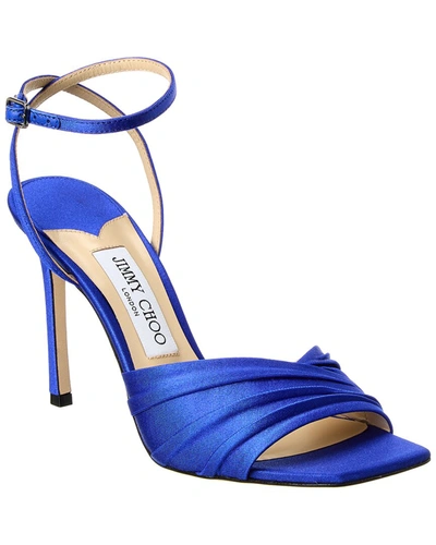 Jimmy Choo Basil 95 Jersey Sandal In Blue