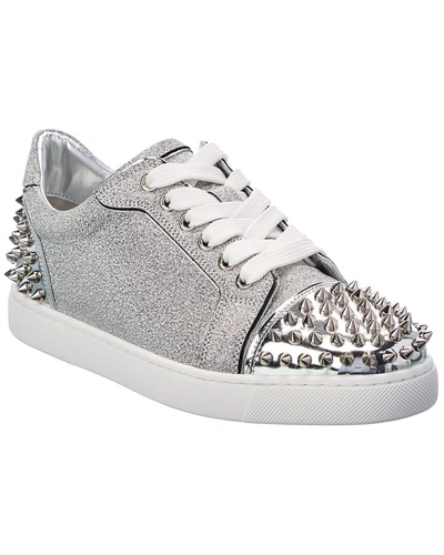 Christian Louboutin Vieira 2 Embellished Sneakers In Silver