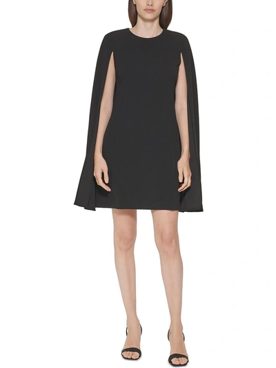 Calvin Klein Cape-sleeve Sheath Dress In Black