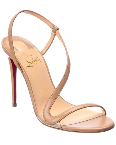 Christian Louboutin Rosalie 100 Leather Sandal In Brown
