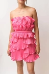 Amur Reed Pleated Shell Dress In Multi