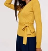APRICOT MUSTARD WRAP SWEATER KNIT IN YELLOW