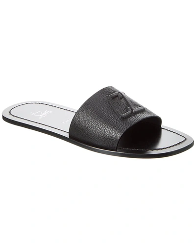 Christian Louboutin Varsicool Leather Slides In Black